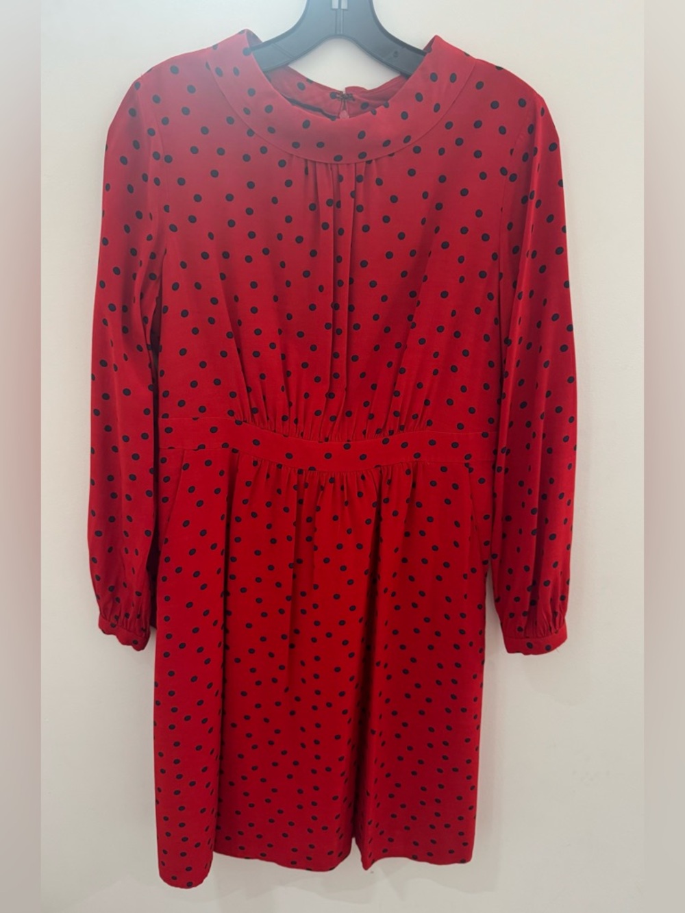 Boden Red Polka Dot Long-Sleeve Dress